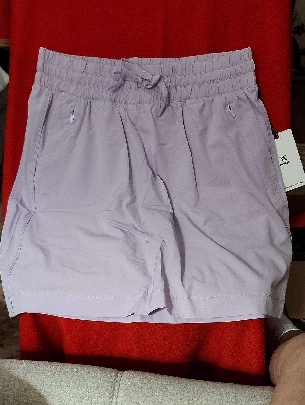 RBX Lilac Women's Athletic Shorts with Drawstring Waist